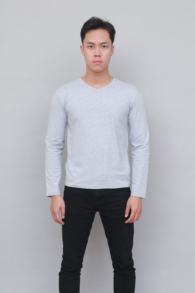 W_36 | T-shirt V-type slim with long sleeves