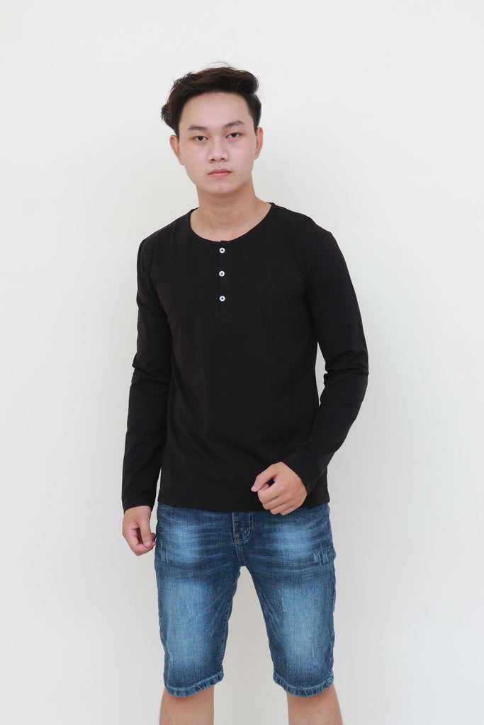 W_27 | T-Shirt Long Sleeve Slim with buttons